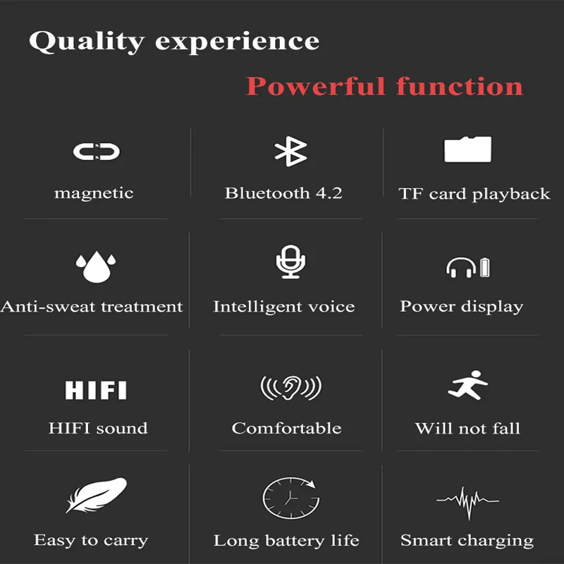 ADIODO Y8 Wireless Headphone Sports Bluetooth Earphone 4.2 Stereo IPX5 Waterproof Headset With Mic For iPhone Xiaomi | Электроника