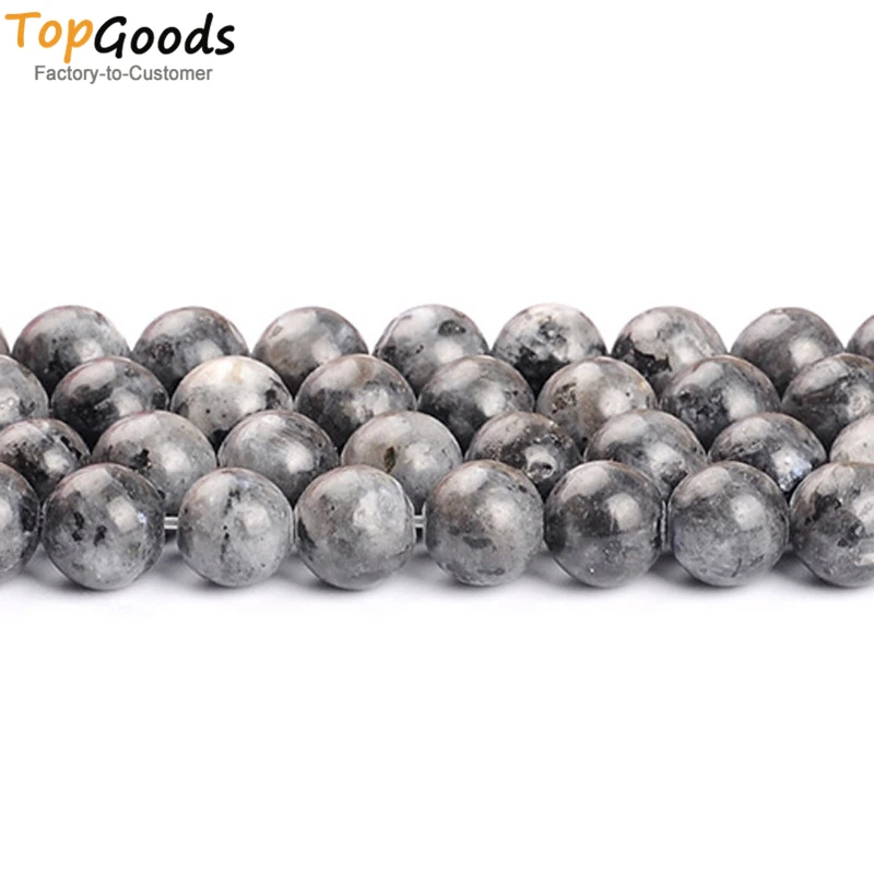 Бусины TopGoods из натурального камня черный лабрадорит Larvikite круглые бусины 4 6 8 10 12
