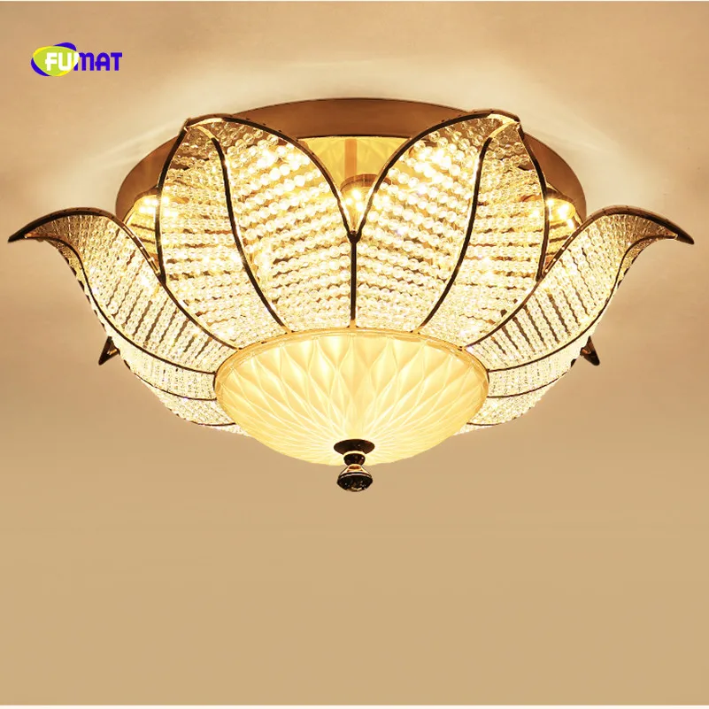 

FUMAT Nordic Style Round Sun Flower Shape Crystal K9 Stainess Steel LED Ceiling Lamp Luxury For Dining Room Foyer Kitchen Villa