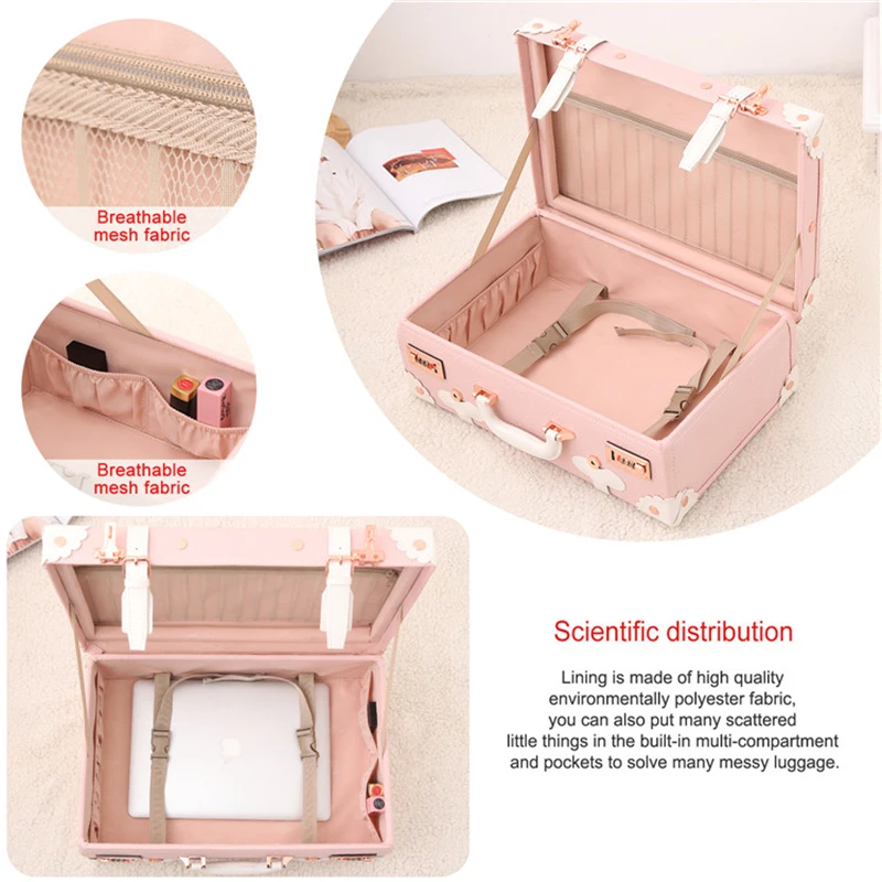 Модный розовый маленький винтажный Чехол из искусственной кожи 12 дюймов для