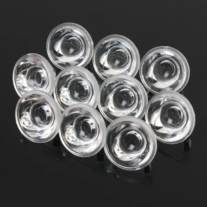 10 шт./компл. 20mm 10 pcs/30/60/90/120 градусов оптический светодиодные стеклянные линзы рефлекторный Коллиматор для 1 Вт, 3 Вт, 5 Вт, светодиодный светильник лампа E27 MR16 GU10
