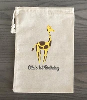 custom giraffe safari animals wedding birthday jewelry favor muslin gifts bags bachelorette baby shower first aid hangover kits