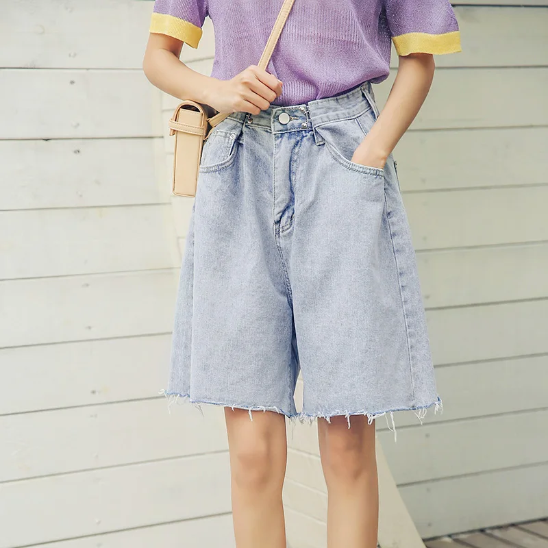 Для женщин свободные джинсы для женские летние новинка 2019 года студент шорты