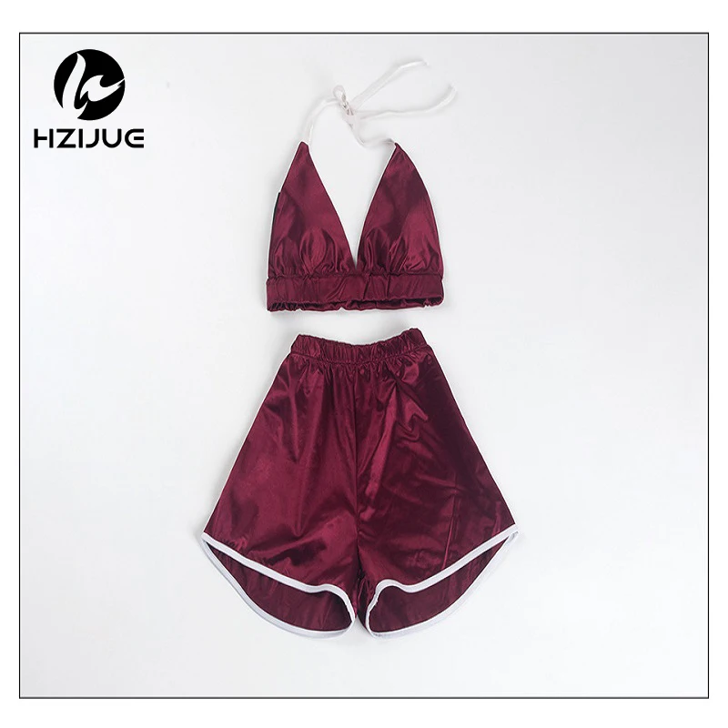 Модные пикантные глубоким v образным вырезом укороченный топ без рукавов и