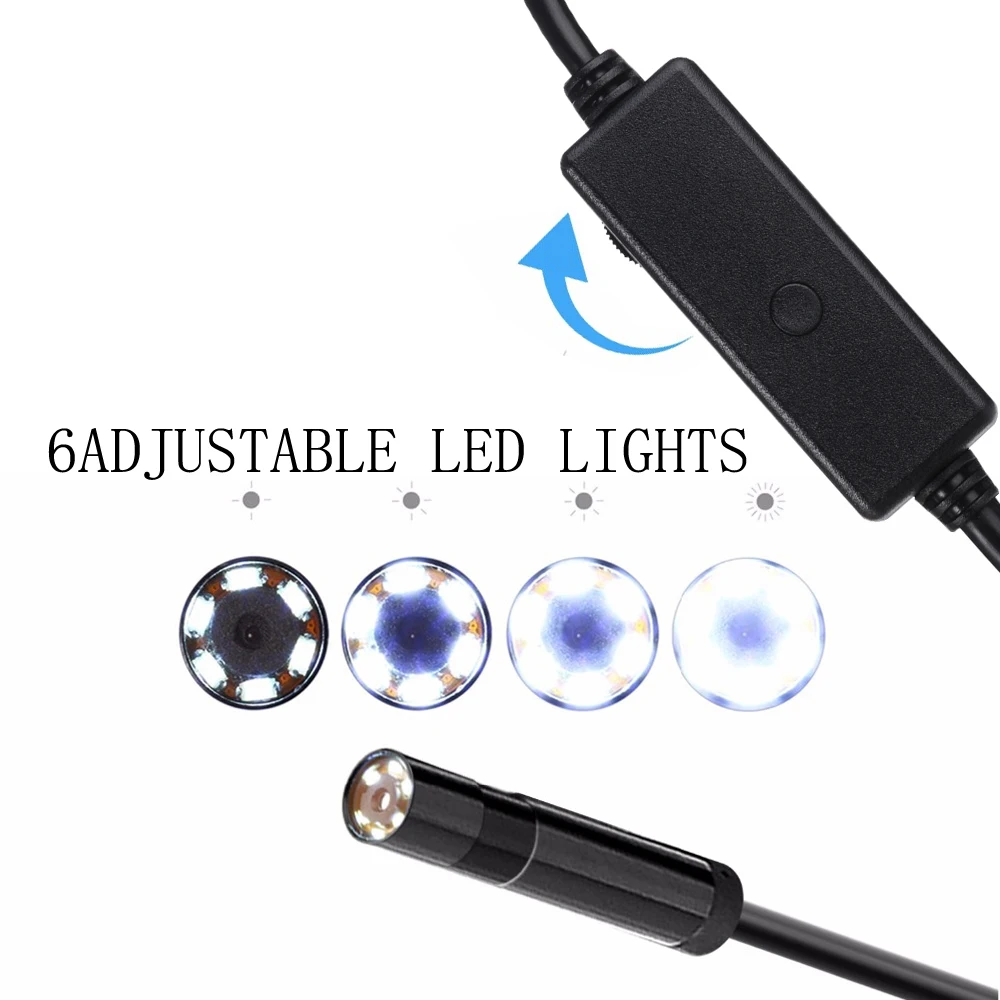 Wedscop HD 2mp 6 LED 8.5 мм объектив 1 м/2 м/3 м/5 м Android USB эндоскопа Водонепроницаемый
