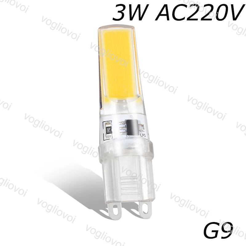 Vogliovoi светодиодный G4 G9 Лампа 2 5 Вт 3 AC/DC 12 В 220 COB силиконовый 270 угол заменить