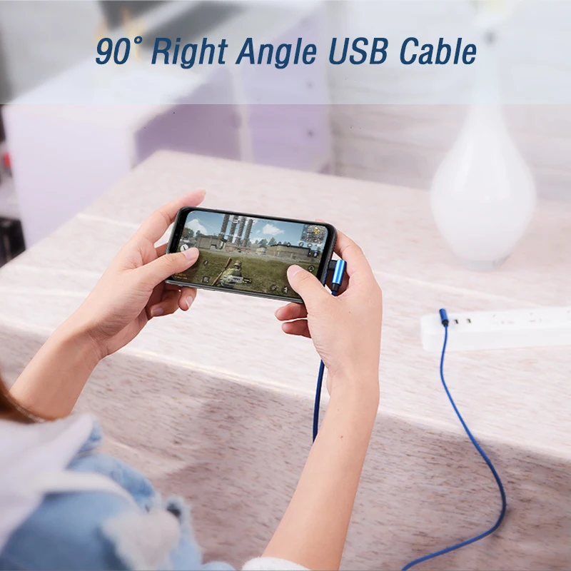 90 градусов под прямым углом Micro Usb кабель деним Microusb Usb длинный кабель для lenovo K5 Note huawei Xiaomi Micro-usb кабель