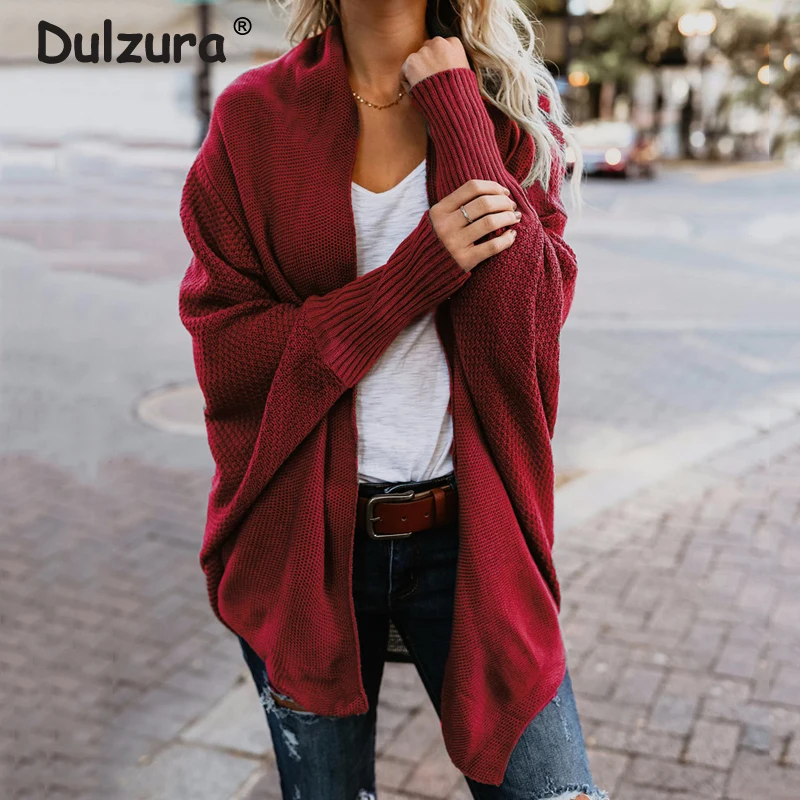Большой длинный кардиган Женские свитера 2018 осень толстый теплый вязаный пальто