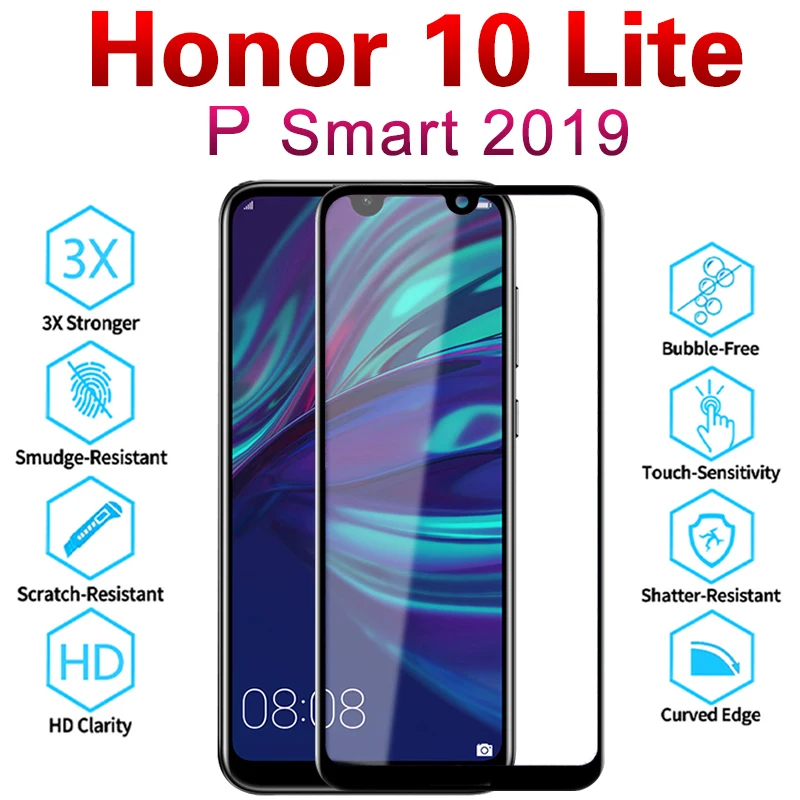 Защита для экрана Honor 10 светильник Lite, стекло на P Smart 2019, закаленное стекло для Honer Huawai honer Honor10lite 10 светильник Легкий Бронированный лист для камеры