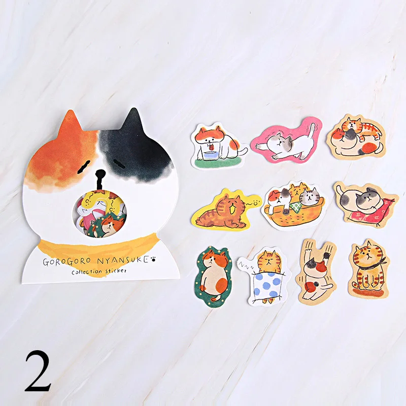 2 30 шт. Kawaii наклейки с котом милые канцелярские наклейки красочные бумажные наклейки для детей DIY Скрапбукинг дневник фотоальбомы - Цвет: 2