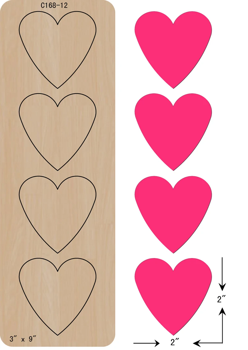 

New Love, heart Wooden die Scrapbooking C-168-12 Cutting Dies
