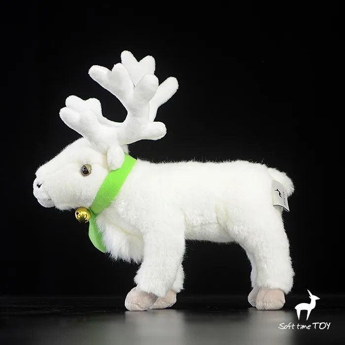Рождественский подарок олень кукла белая фотография дикое животное мягкие