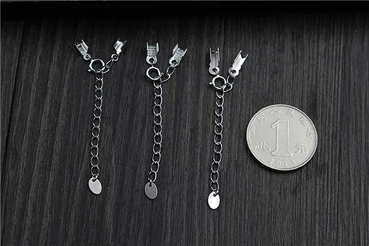 S925 Sterling Silver DIY Handmade Accessories Material Bracelet Full Connection Buttons Leather Rope Necklace Ending Clip | Украшения и