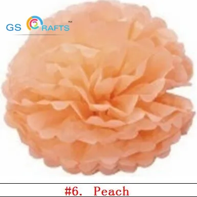6 Peach 15 шт. Папиросные бумажные помпоны смешанного размера бумажные Цветочные шары для дня рождения, вечеринки, свадьбы, детского душа, украшения для свадебного праздника - Цвет: 6 Peach