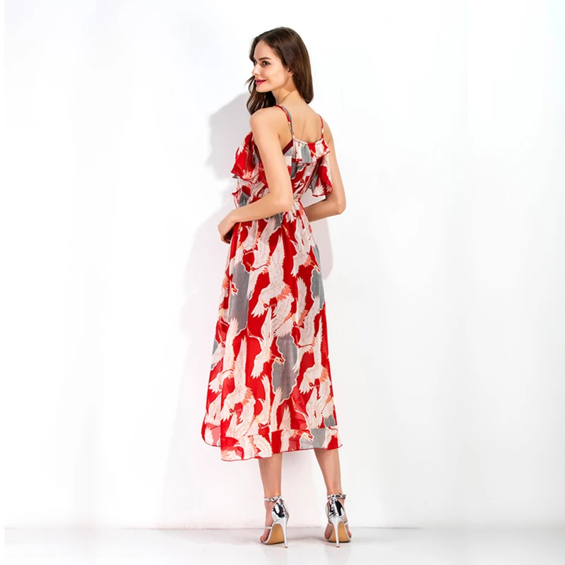 Женское летнее платье с v-образным вырезом элегантное винтажное Макси-платье