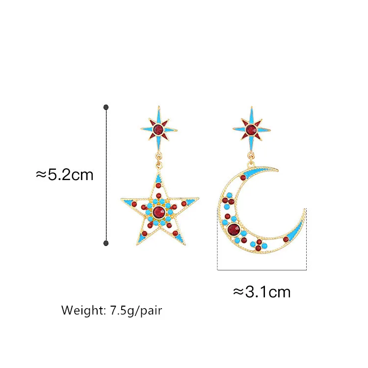 AB-ed01595c/TRACYSGER/серьги в виде Луны и звезды | Украшения аксессуары