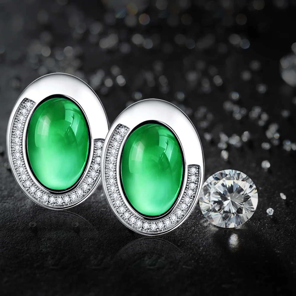 J.C For Female Oval Cut Amethyst &amp Emerald Topaz Delicate Earrings Real Solid 925 Sterling Silver Fine Jewelry Gift | Украшения и