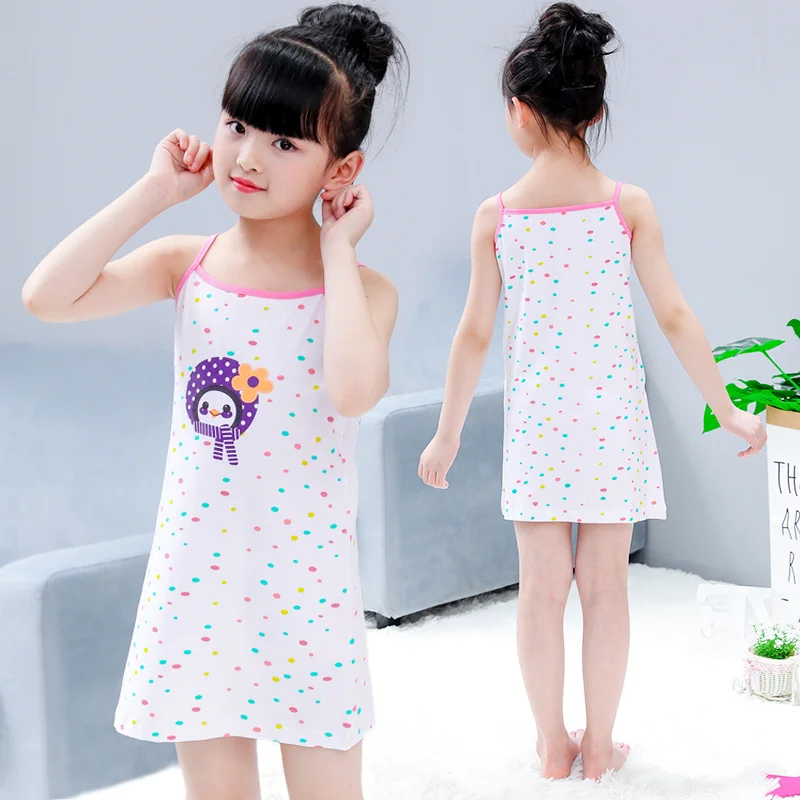 Famli/Детская ночная рубашка принцессы платья для сна девочек Детская летняя