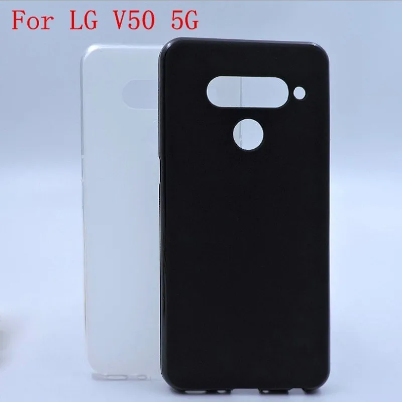 Силиконовый чехол из ТПУ для LG V50 ThinQ 5G матовый черный задней панели защитный