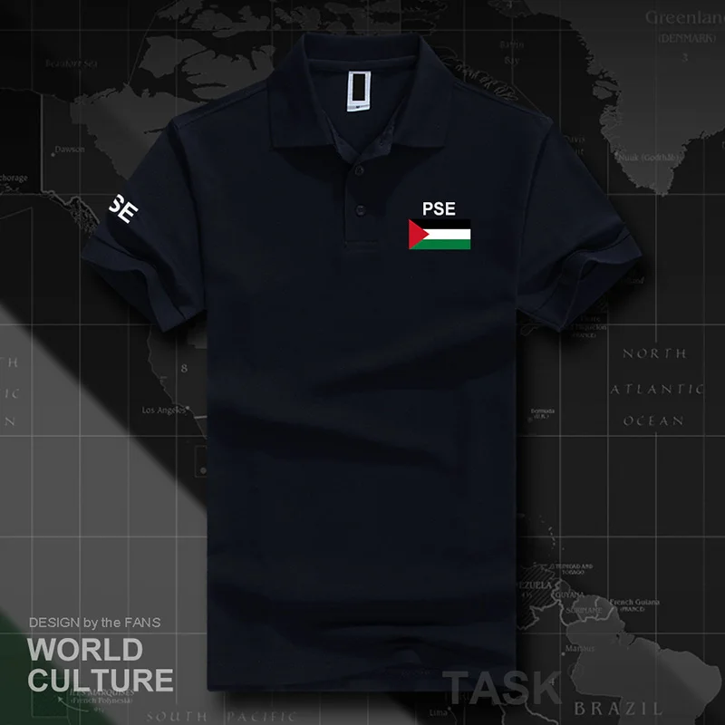 Мужская футболка поло State of Palestine белая хлопковая с коротким рукавом и принтом для
