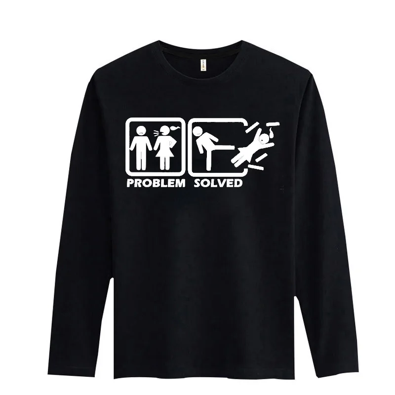 Divertidas Шаблон problema resuelto ларго манга camiseta де hombre 2016 с альта calidad дель la marca лу |