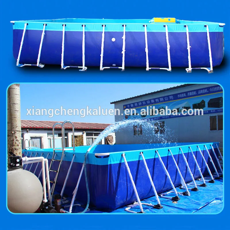 Большая внешняя фотография прямоугольная металлическая рамка бассейн для