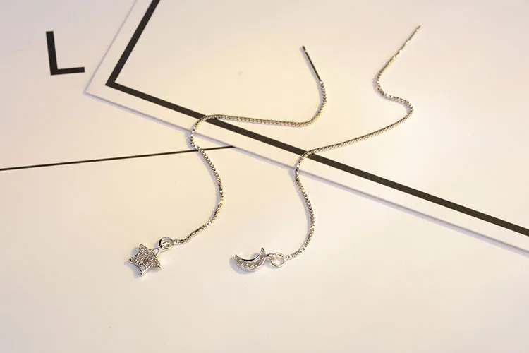 Женские серьги-подвески с кристаллами серебряного цвета | Украшения и аксессуары