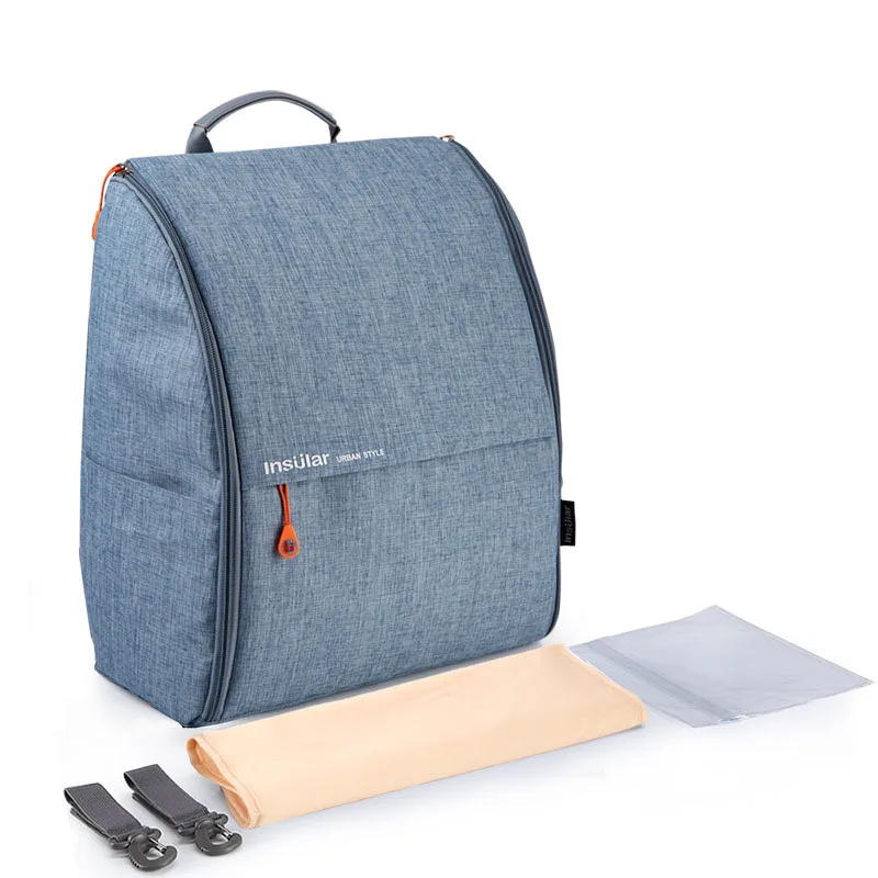 Flax blue Органайзер для детской коляски, рюкзак для подгузников, сумка для мам, подстаканники и плечевой ремень, аксессуары для детской коляски, дорожная сумка для подгузников - Цвет: Flax blue