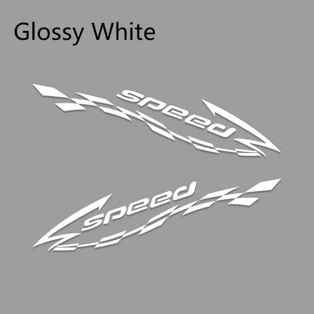 Glossy White 2 шт. гоночный стиль виниловые наклейки на машину обертывание Авто длинные боковые полосы наклейки скорость автомобиля графика DIY наклейки автомобильные принадлежности для тюнинга - Название цвета: Glossy White