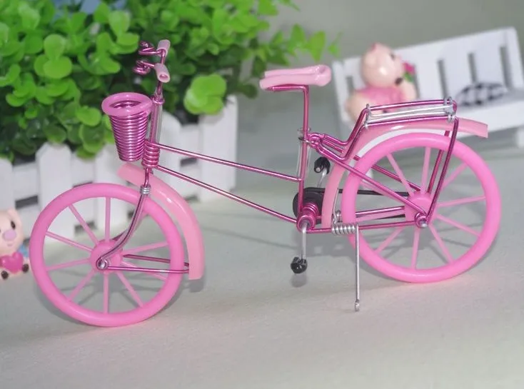 Free shippinh with Aluminum handicraft Color wheel bike model/with Basket/cjh-B |