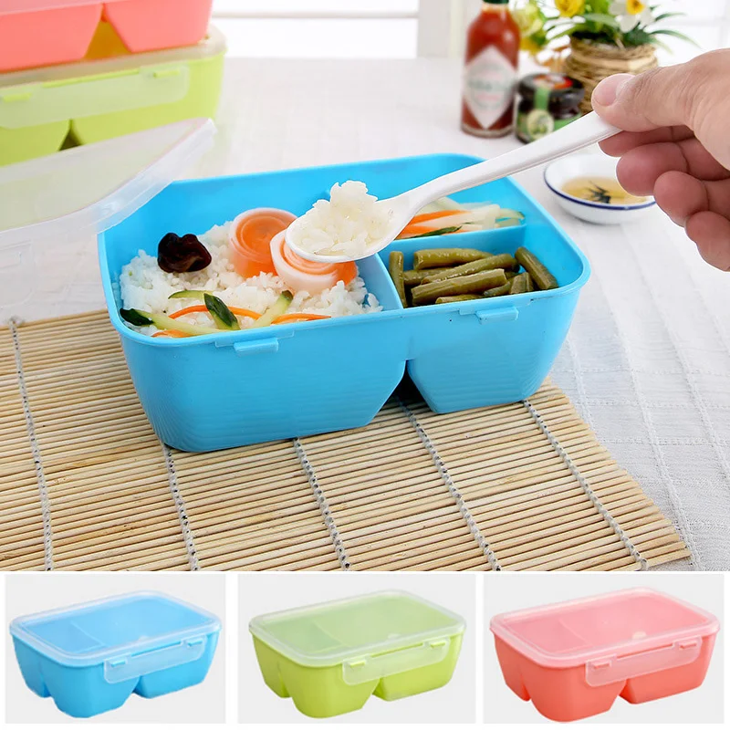 1 комплект Портативный Ланч-бокс для микроволновки порционная коробка Bento для хранения еды контейнер и ложка