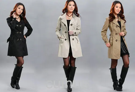 Factory direct 2014 spring new women long section of European and American women's wind coat Slim jacket wholesale | Женская одежда