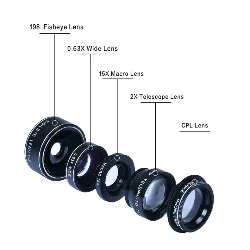 

Apexel Universal Clip 5 In 1 Camera Lens Kit For Iphone Samsung Xiaomi Smartphones Lenses Fisheye Macro Wide Angle Telescope L