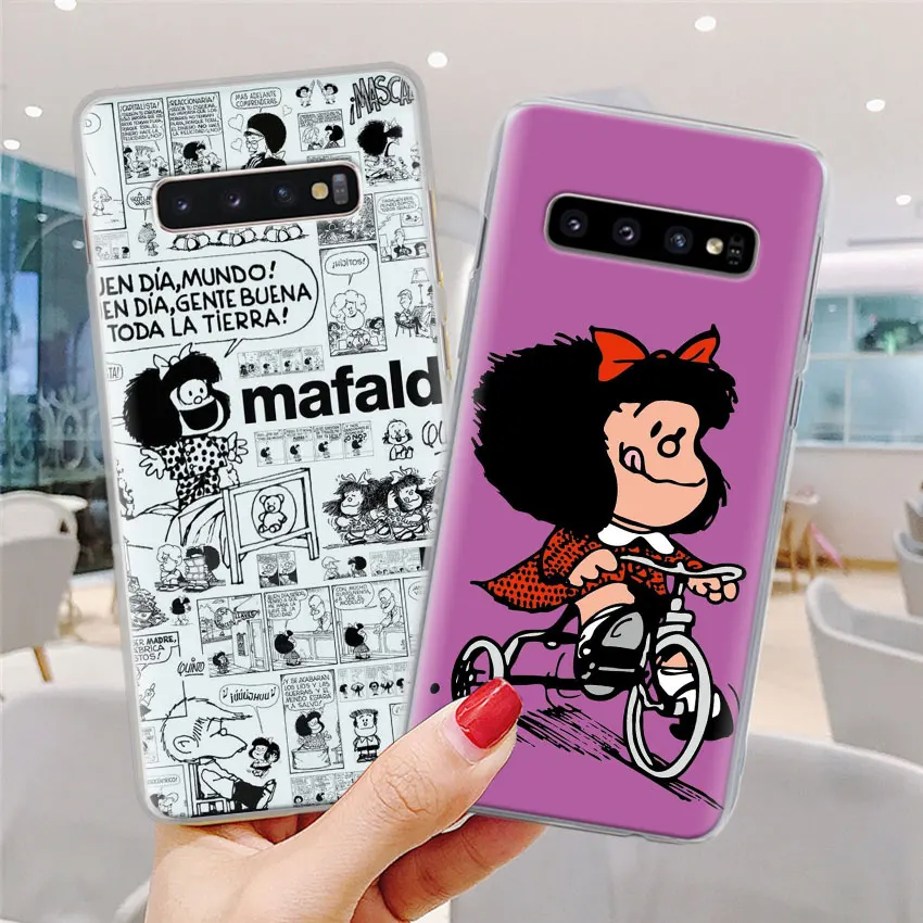 Mafalda чехол для телефона для samsung Galaxy S10e S10 плюс S7 S8 S9 Plus, Note 8, 9, 10, плюс S10 5G M20 M30 жесткий чехол Coque