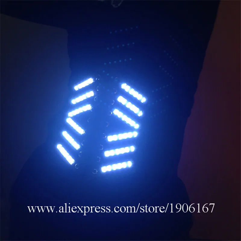 Белый цвет LED Sxey женские костюмы светящийся костюм с поясом одежда для женщин