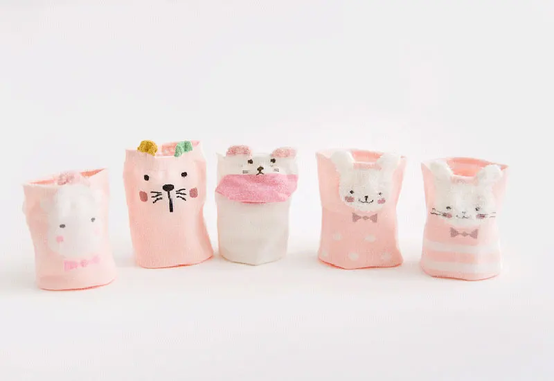 5 пар/компл. милые забавные женские Носки с рисунком кота Короткие хлопковые комнатные тапочки с Повседневное носки для женщин, носки до лодыжки Размеры; сезон осень; европейские размеры 35-39