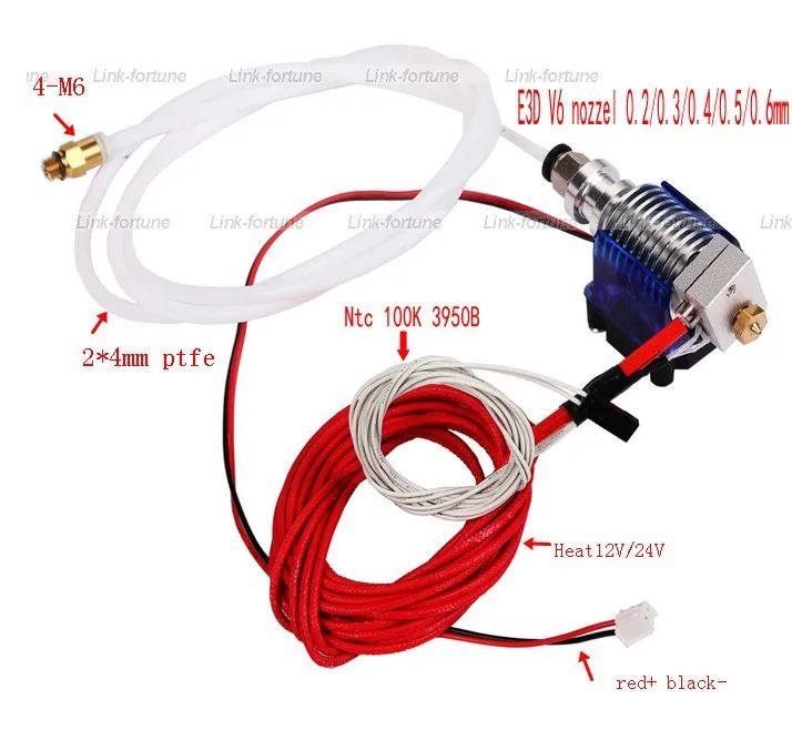 E3D-V6 Hot End Full Kit - 1.75mm 12V Bowden/RepRap 3d printer extruder parts accessories e3d v6 print head nozzle free shipping |