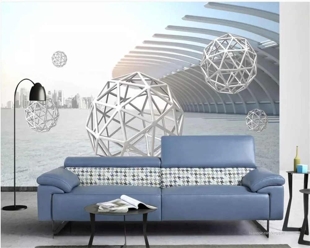 beibehang Custom Photo Wallpaper Murals Abstract architectural solid sphere Wall Home Interior Decoration 3d wallpaper behang |