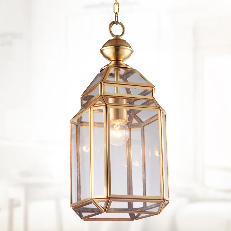 

Milan style Copper pendant lamp Yard 1 pcs glass shade pendant light shopcase light E27 industrial Rural Corridor Kitchen Light