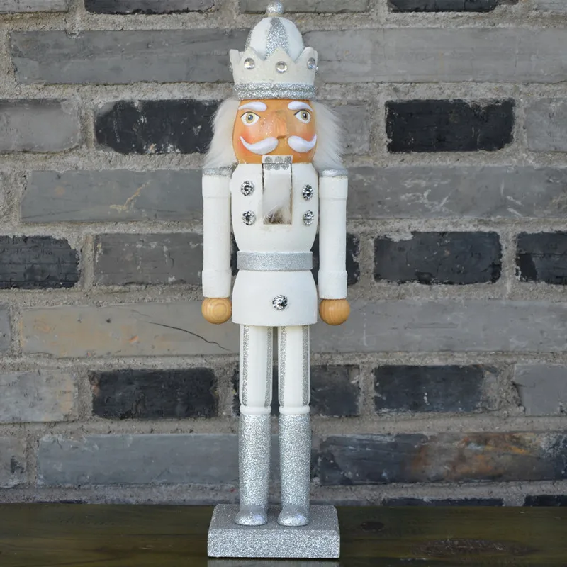 38 см King Nutcrackers colletction Оригинальный Деревянный Серебряный Блестящий Щелкунчик