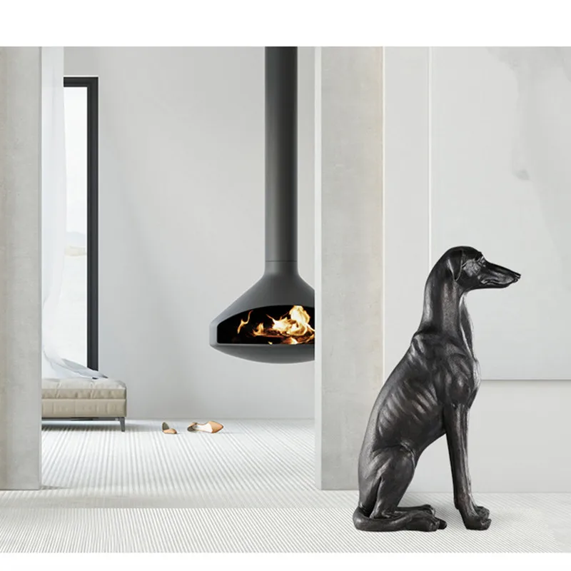 Greadog Greyhound статуя Собака Животное Смолы ремесленник шоу окно отель Гостиная украшения 29 дюймов R1092