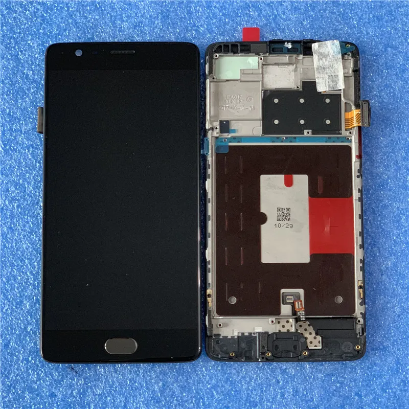 Original Axisinternational For Oneplus 3T A3010 Super Amoled LCD Screen DisplayWith Frame+Touch Digitizer For OnePlus 3T Display