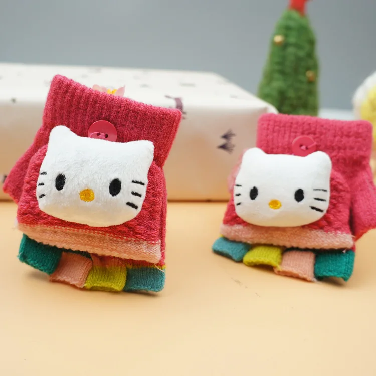 Высокое Качество Зима детская раскладушка перчатки kitty Перчатки Для Мальчиков