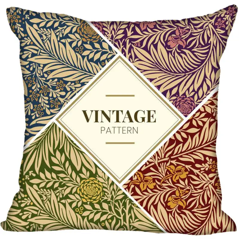 25 Hot Custom William Morris Square Pillowcase Custom Zippered Bedroom Home Pillow Cover Case 35X35cm,40x40cm - Цвет: 25