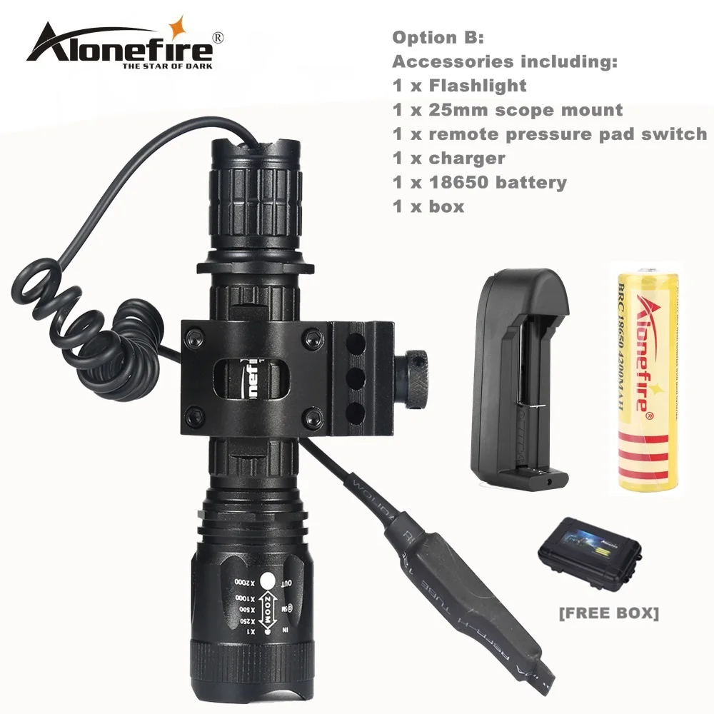 AloneFire TK400 тактический фонарь CREE светодиодный фонарь XM-L2 linternas водонепроницаемый охотничий фонарь - Цвет: Черный