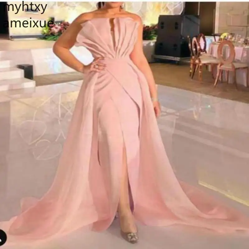 

Hot New Arrival Pink Long Evening Dress 2021 Sexy Ever Pretty Robe Soiree Formal Party Gowns Vestido Longo Festa Robe De Soiree