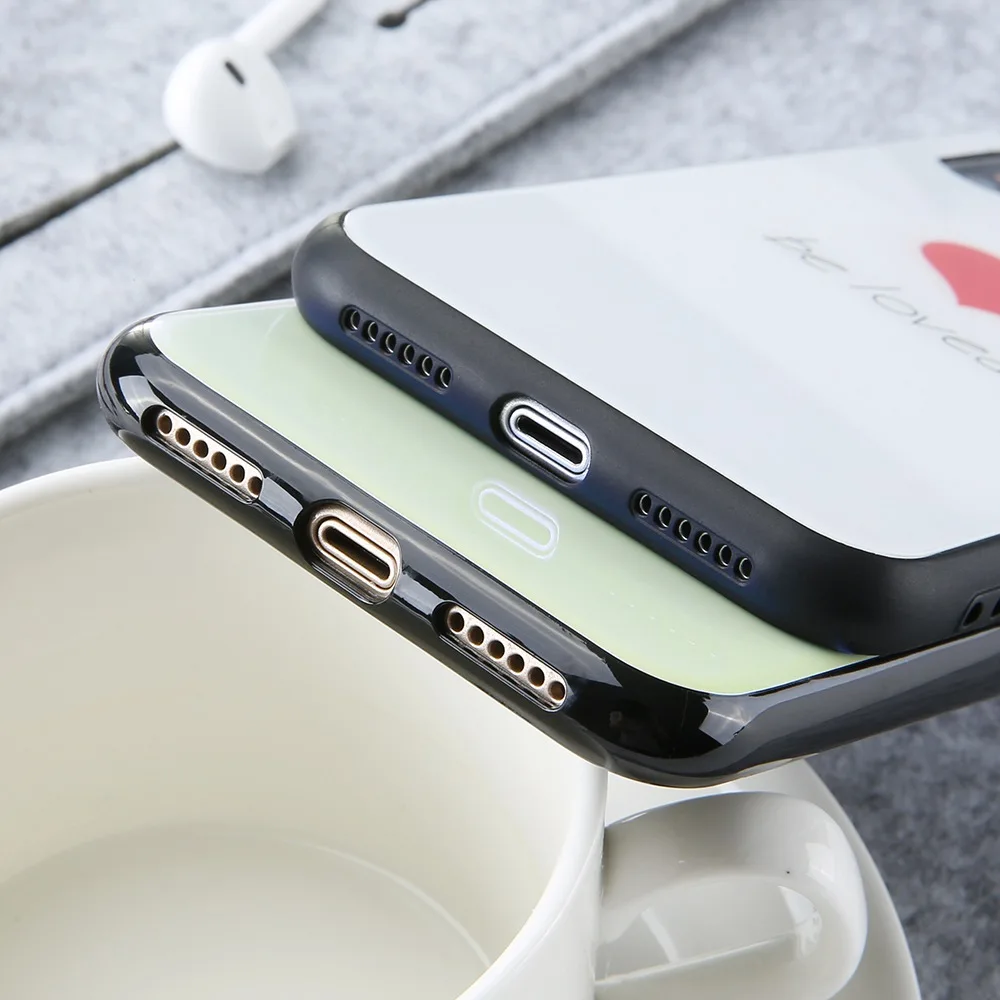 KISSCASE закаленное стекло чехол для iPhone 8 Plus Симпатичные противоударный Гибридный