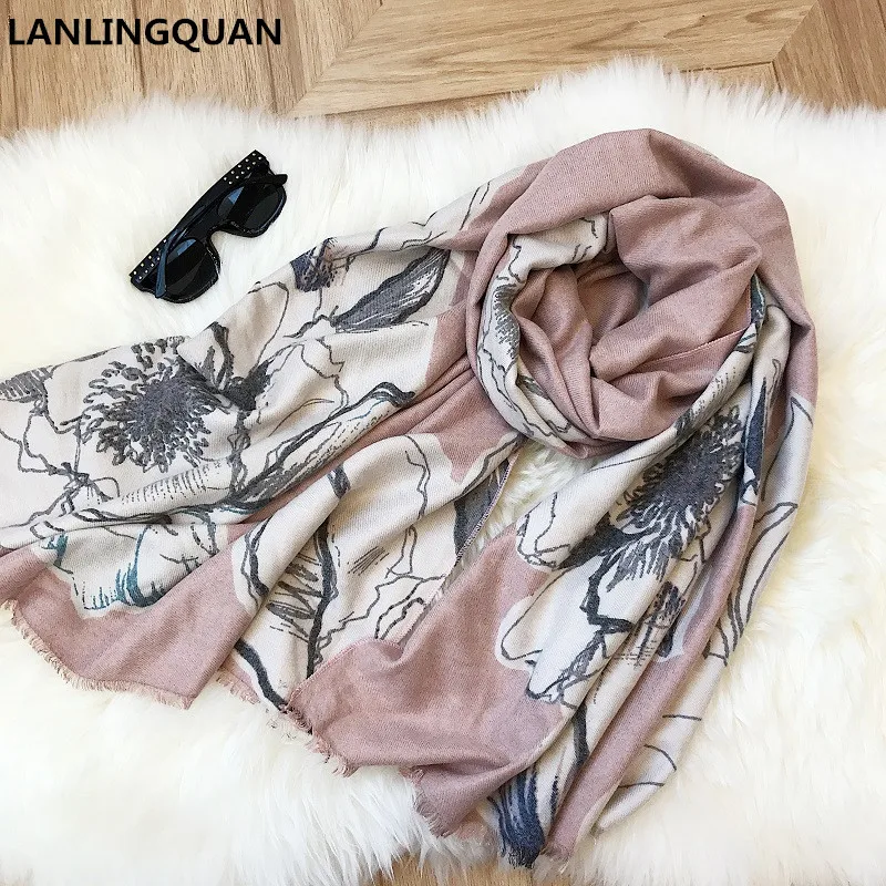 

2018 Winter Scarf For Women Brand Designer Shawl Cashmere Printed Scarves Blanket Wholesale Dropshipping Scarf Women Hijab Shawl