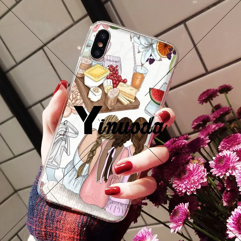 Yinuoda модный Рождественский чехол принцессы для девочек и женщин Apple iPhone 8 7 6 6S Plus X XS