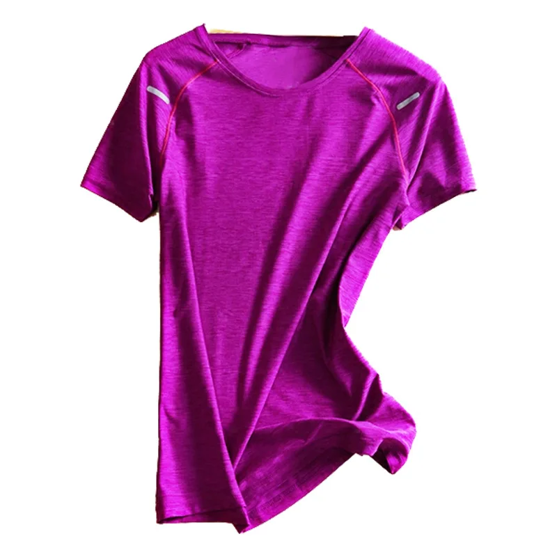 Large Size Yoga Shirts Women Reflective Short Sleeve Jogging Sports T-shirt Workout Tops Quick Dry Elastic Gym Fitness Top 4xl